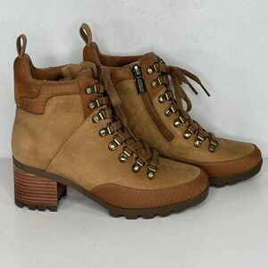 Vionic Spencer Toffee Boots Waterproof Nubuck Outdoors Sz 6